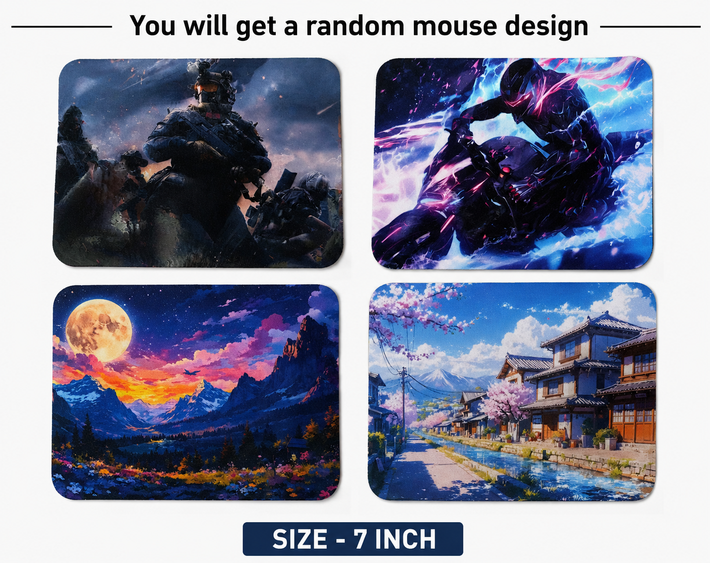 Mouse Pad 7 INCH Mouse Pad, Non-Slip Rubber Base
